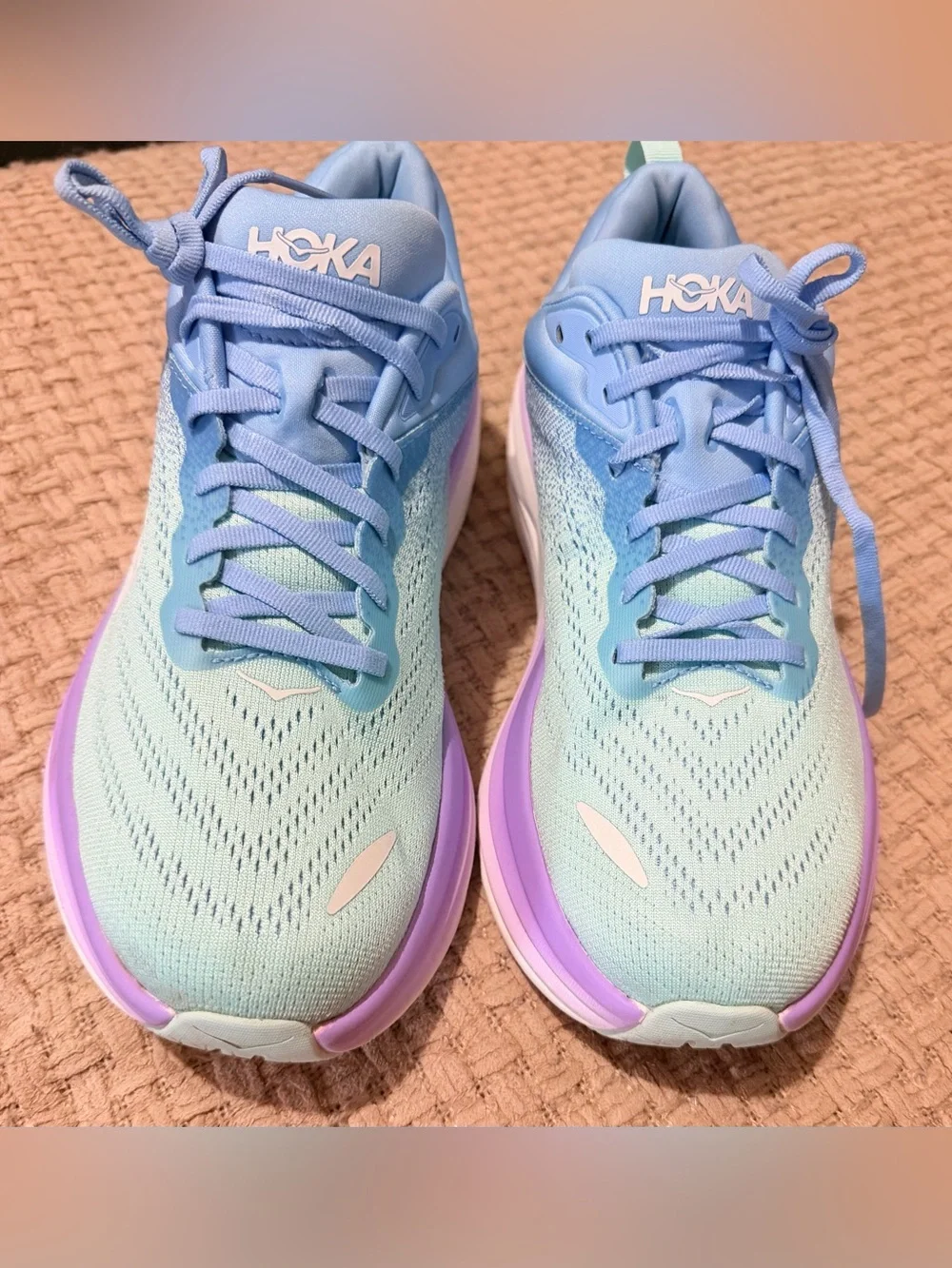 Hoka Women's Running Shoes light Blue & white